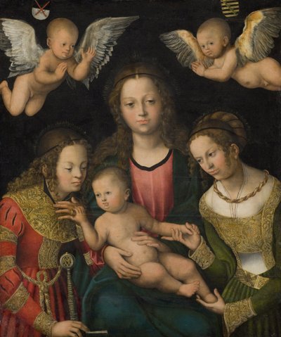 Aziz Catherine ve Barbara ile Bakire ve Çocuk by Lucas Cranach d.Æ.