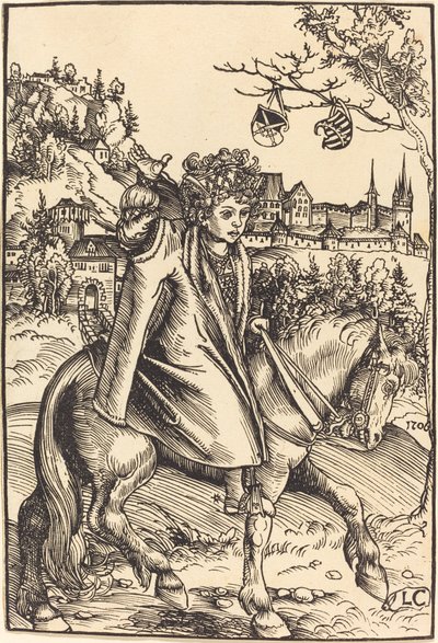 Atlı Bir Sakson Prensi by Lucas Cranach the Elder