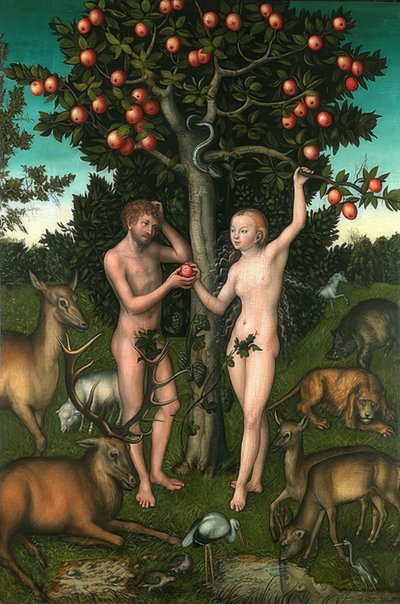 Adem ve Havva. 1526 by Lucas Cranach the Elder
