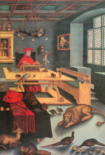 Brandenburg Kardinali Albrecht Aziz Jerome rolünde by Lucas Cranach the Elder