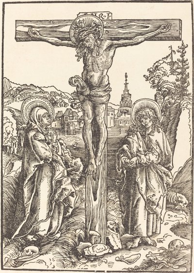 Bakire ve Aziz John Arasındaki Haç Üzerindeki İsa by Lucas Cranach the Elder