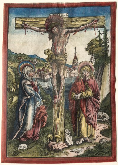 Bakire ve Aziz John arasındaki Haç Üzerindeki İsa, 1503. by Lucas Cranach the Elder
