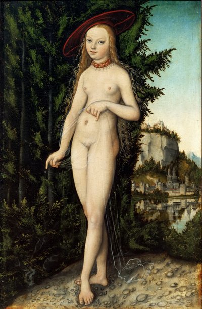 Almanca: Manzara İçinde Ayakta Duran Venüs Manzara İçinde Venüs by Lucas Cranach the Elder