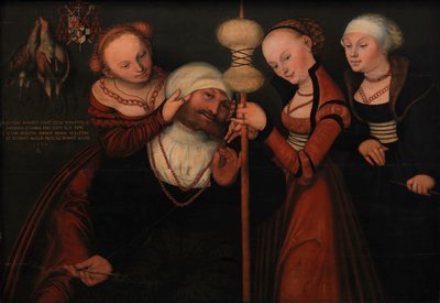 Herkül ve Omphale. by Lucas Cranach the Elder