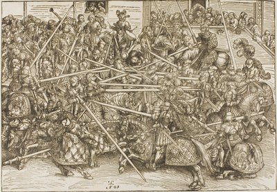 Üçüncü Turnuva, Mızrak Kıran Şövalyeler ile by Lucas Cranach the Elder