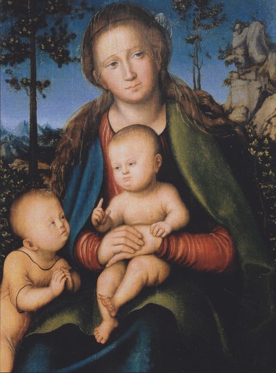 Bakire ve Çocuk ile Bebek Aziz John by Lucas Cranach the Elder