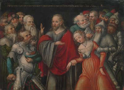 İsa ve Zina, ca. 1545-50. by Lucas Cranach the Younger
