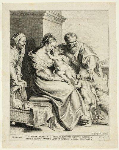 Aziz Elisabeth ve Bebek Vaftizci Yahya ile Kutsal Aile by Lucas Emil Vorsterman