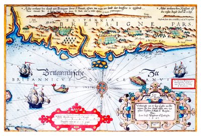 Brittany sahilinin navigasyon tablosu by Lucas Janszoon Waghenaer