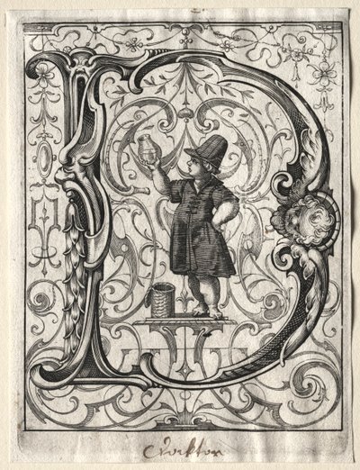 Yeni ABC Kitapçığı: D, 1627. by Lucas Kilian