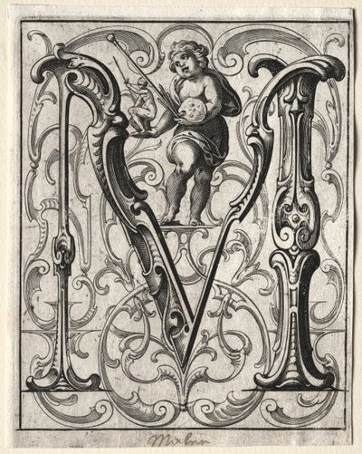 Yeni ABC Kitapçığı: M, 1627. by Lucas Kilian