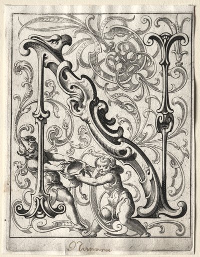 Yeni ABC Kitapçığı: N, 1627. by Lucas Kilian