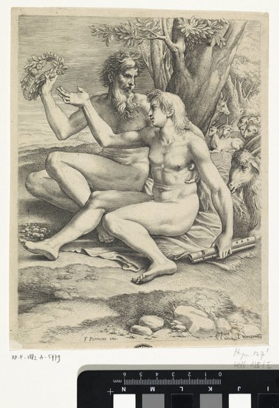 Genç ve yaşlı bir keçi çobanı by Lucas Vorsterman (I)