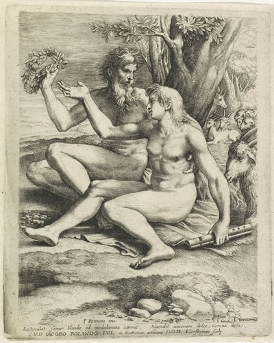 Genç ve yaşlı bir keçi çobanı by Lucas Vorsterman (I)