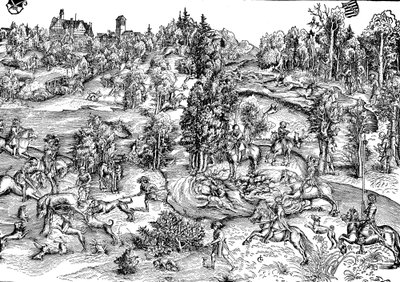 Kırsal alanda geyik avı by Lucas the Elder (after) Cranach