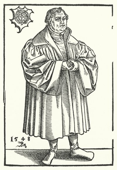 Alman Protestan reformcu Martin Luther sonraki yaşamında (gravür) by Lucas the Elder (after) Cranach