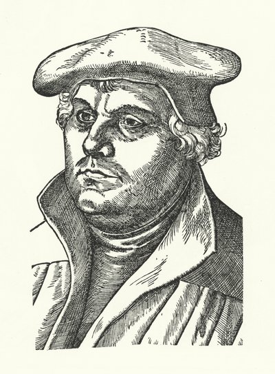 Martin Luther, Alman Protestan reformcu (gravür) by Lucas the Elder (after) Cranach