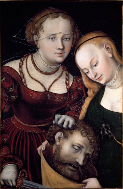 Judith, bir hizmetçi ve yaşlı Lucas Cranach