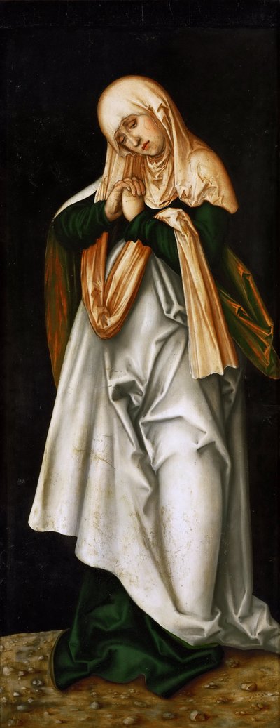 İnsanın Düşüşü: Acıların Annesi Olarak Bakire - Yaşlı Lucas Cranach (1472-1553). Ahşap üzerine yağlı boya, yaklaşık 1510-1520. Boyut: 137x54cm. Sanat Tarihi Müzesi, Viyana by Lucas the Elder Cranach