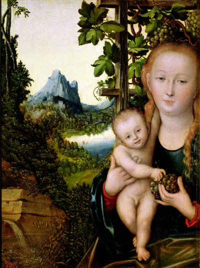 Madonna ve Çocuk, c.1525 (tahta üzerine yağlı boya) by Lucas the Elder Cranach