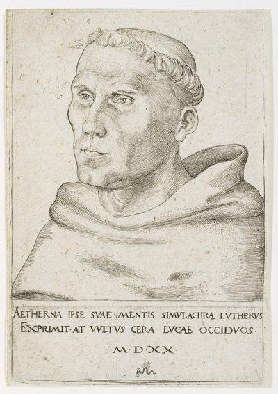 Martin Luther, Üç Çeyrek Görünümde Büstü by Lucas the Elder Cranach