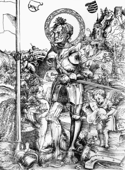 George (tahta baskı) (s/b fotoğraf) by Lucas the Elder Cranach