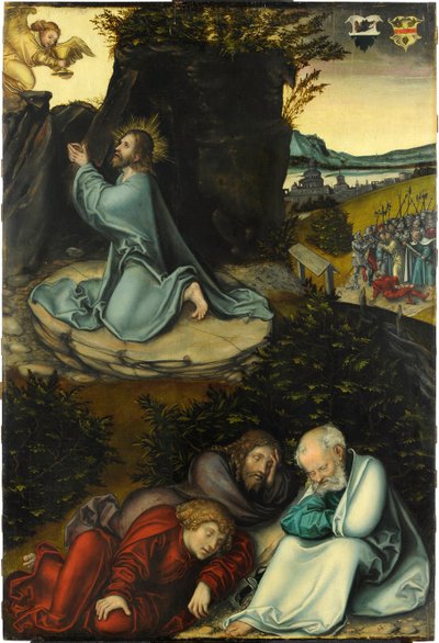 The Agony in the Garden, Cranach, Lucas, the Elder (1472-1553). Ahşap üzerine yağlı boya, c.1540. Boyutlar: 86,5x58,5 cm. Kunstpalast Müzesi, Düsseldorf by Lucas the Elder Cranach