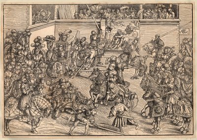 Tournoi - Turnuva - Cranach, Lucas, the Elder (1472-1553) - 1509 - Gravür - 29,8x42,7 - Özel Koleksiyon by Lucas the Elder Cranach