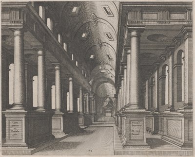 Fıçı Tonozlu Kilisenin İç Görünümü by Lucas van Doetechum and Johannes