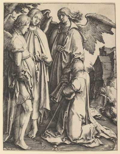 İbrahim ve Üç Melek, M.Ö. 1513. by Lucas van Leyden