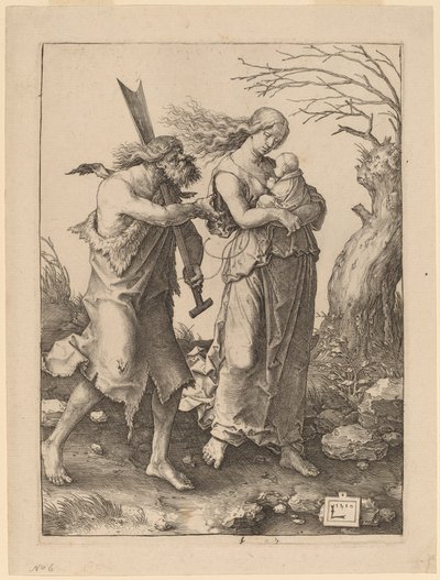 Adem ve Havva Cennetten Çıkarıldıktan Sonra by Lucas van Leyden