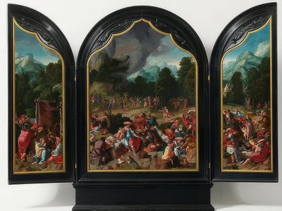Altın buzağı hayranlığı. 1530 civarında by Lucas van Leyden