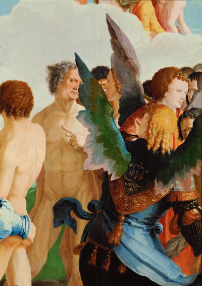 Adiller Arasındaki Melekler (ahşap üzerine yağlıboya) by Lucas van Leyden