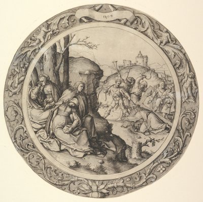 Döngüsel Tutkudan Haç Taşıyan İsa, 1509. by Lucas van Leyden