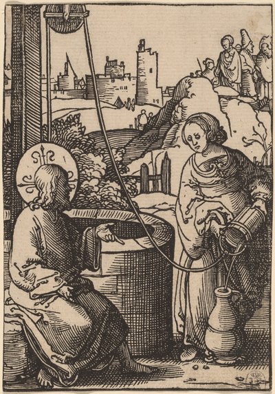 İsa ve Samiriyeli Kadın by Lucas van Leyden