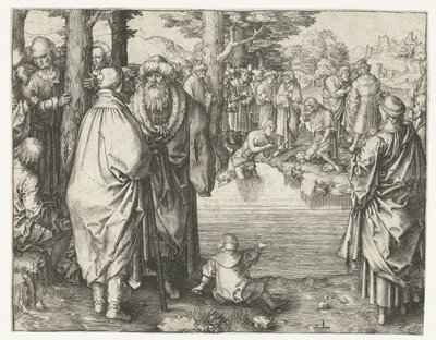 Ürdün'de Mesih'in Vaftizi by Lucas van Leyden