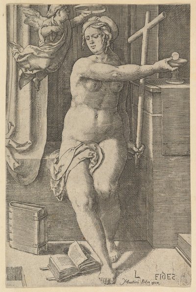 İnanç, Yedi Erdem dizisinden, 1530. by Lucas van Leyden