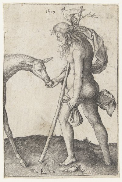 Doe ile genç kadın by Lucas van Leyden