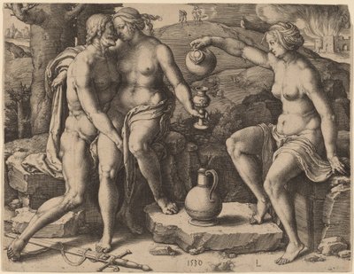 Lût ve Kızları by Lucas van Leyden