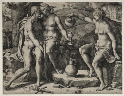 Lût ve Kızları by Lucas van Leyden