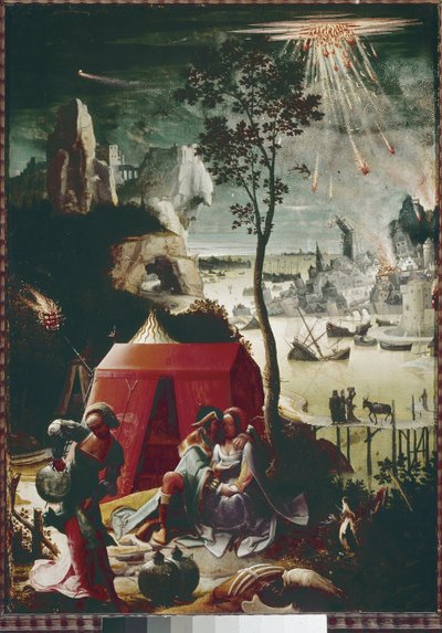 Lût ve Kızları (panelde yağlı boya, yaklaşık 1517) by Lucas van Leyden