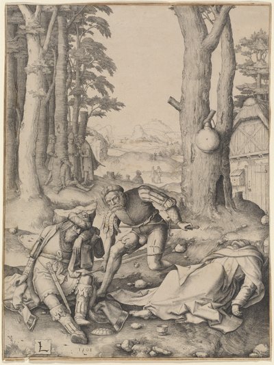 Muhammed ve Keşiş Sergius by Lucas van Leyden