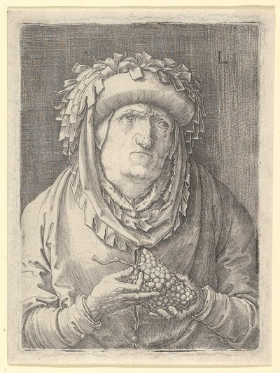 Üzümlü Yaşlı Kadın, yak. 1523. by Lucas van Leyden
