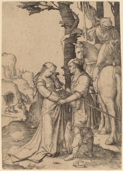 Saint George Prensesi Kurtarırken by Lucas van Leyden
