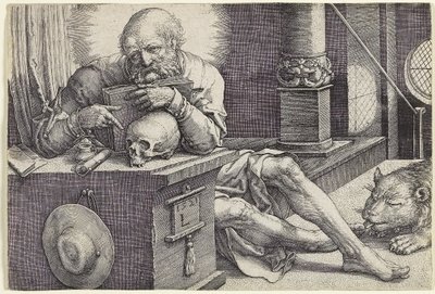 Aziz Jerome Çalışmasında, 1521 by Lucas van Leyden