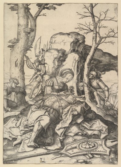 Samson ve Delilah, yak. 1507. by Lucas van Leyden