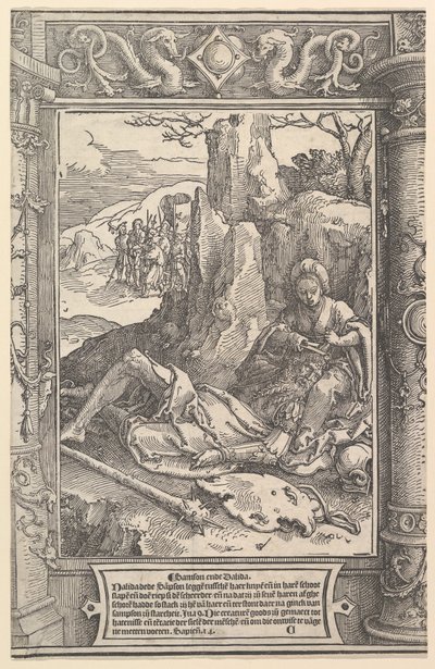 Samson ve Delilah, yak. 1517. by Lucas van Leyden