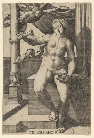 Temperance Temperancia, 1530. by Lucas van Leyden