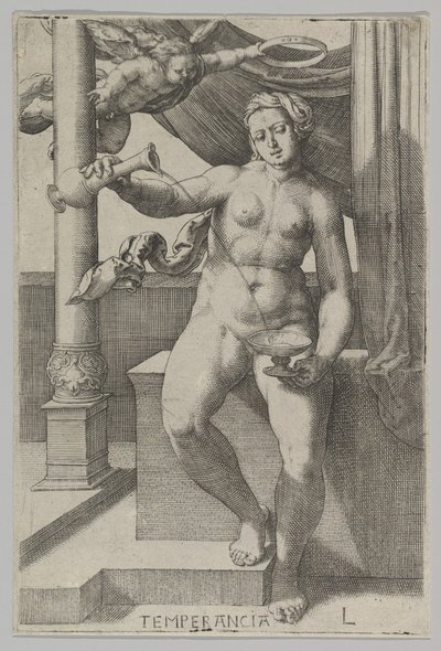 Temperance, Erdemler dizisinden, 1530. by Lucas van Leyden