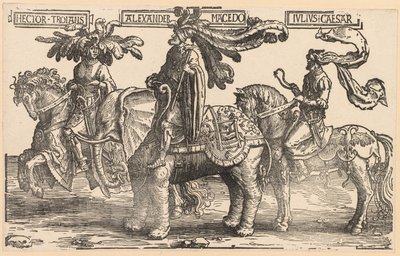 Dokuz Kahraman: Truvalı Hector, Makedonyalı İskender, Julius Caesar, 1515-1517. by Lucas van Leyden